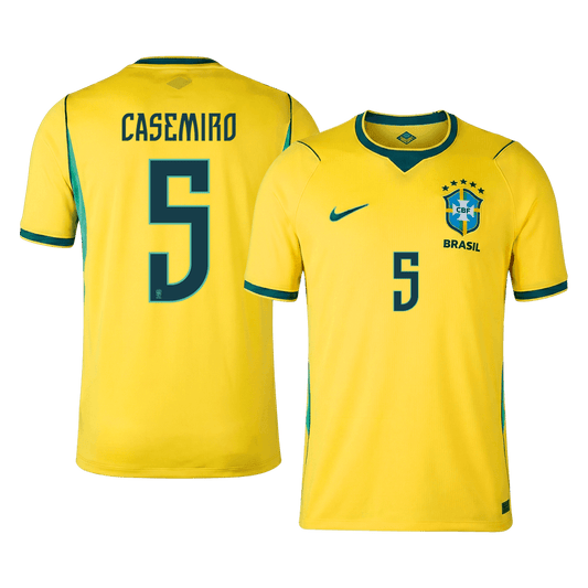 CASEMIRO #5 Heren Brazil Thuis Voetbalshirt WK Voetbal 2026