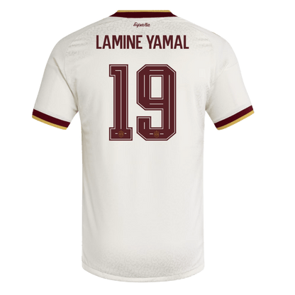 LAMINE YAMAL #19 Spain Uit Spelersversie Voetbalshirt WK Voetbal 2026 - Slim Fit - achterkant