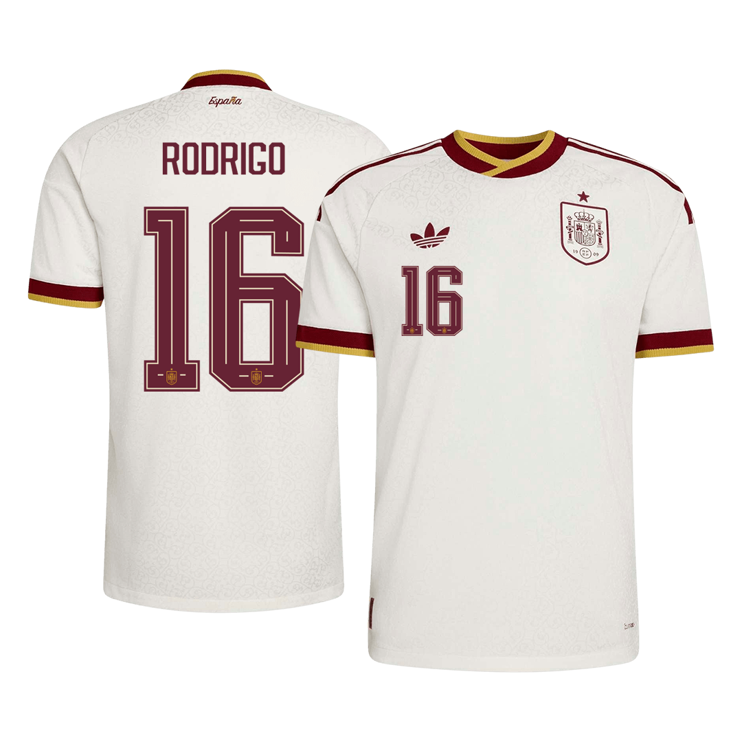 RODRIGO #16 Spain Uit Spelersversie Voetbalshirt WK Voetbal 2026 - Slim Fit