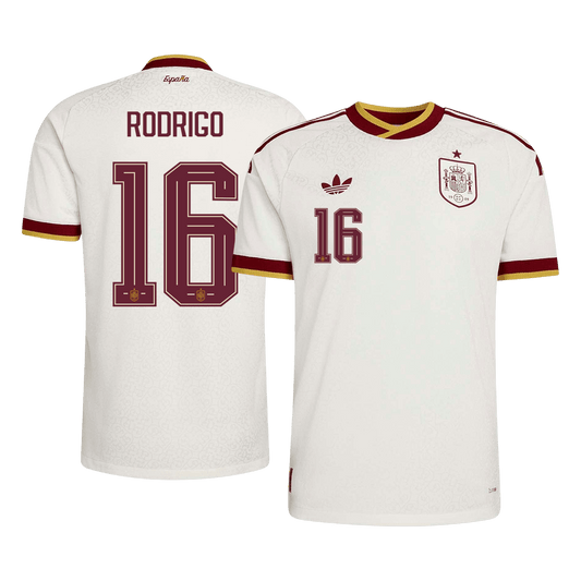 RODRIGO #16 Spain Uit Spelersversie Voetbalshirt WK Voetbal 2026 - Slim Fit