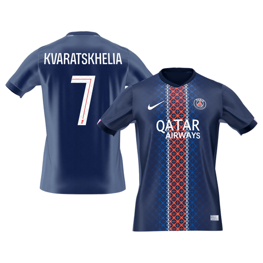 KVARATSKHELIA #7 Heren PSG Thuis Voetbalshirt 2025/26 [PREMIUM]
