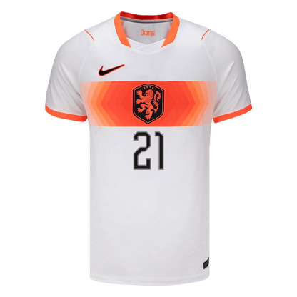 F.DE JONG #21 Heren Netherlands Uit Voetbalshirt WK Voetbal 2026
