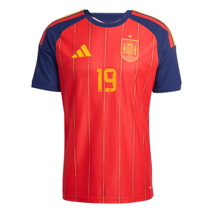 LAMINE YAMAL #19 Spain Thuis Spelersversie Voetbalshirt WK Voetbal 2026 - Slim Fit - detail
