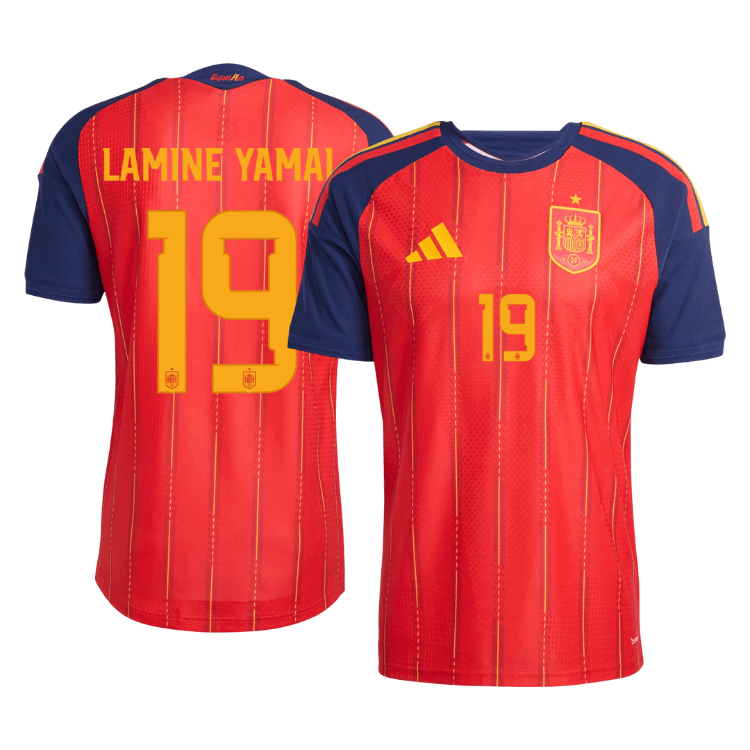 LAMINE YAMAL #19 Spain Thuis Spelersversie Voetbalshirt WK Voetbal 2026 - Slim Fit - voorkant