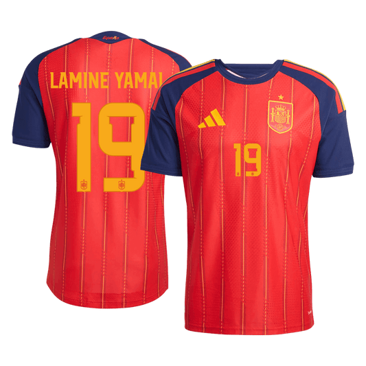 LAMINE YAMAL #19 Spain Thuis Spelersversie Voetbalshirt WK Voetbal 2026 - Slim Fit - voorkant