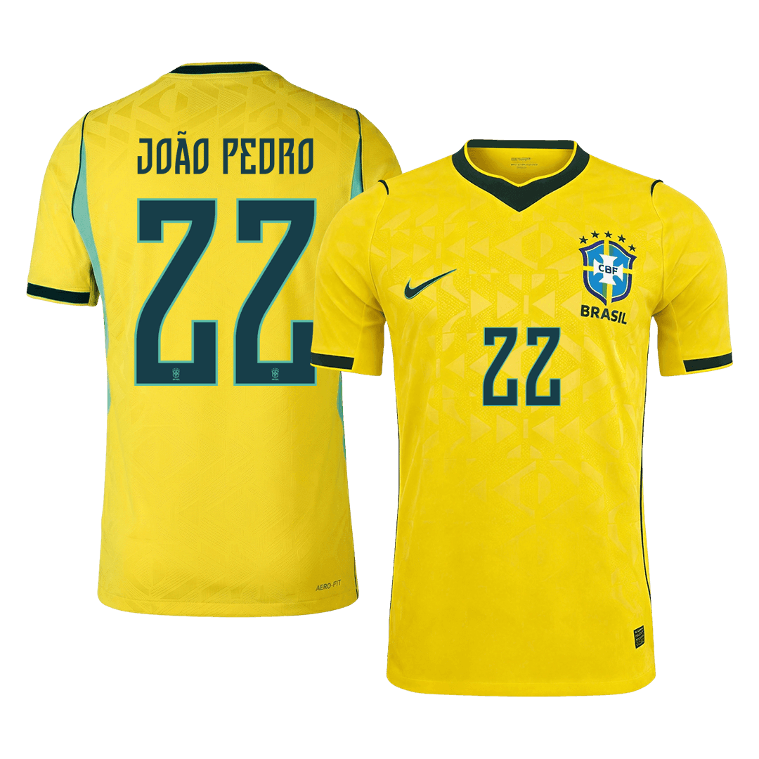 JOÃO PEDRO #22 Brazil Thuis Spelersversie Voetbalshirt WK Voetbal 2026 - Slim Fit