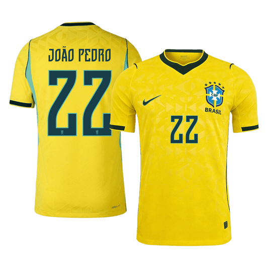 JOÃO PEDRO #22 Brazil Thuis Spelersversie Voetbalshirt WK Voetbal 2026 - Slim Fit