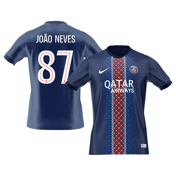 JOÃO NEVES #87 Heren PSG Thuis Voetbalshirt 2025/26 [PREMIUM]