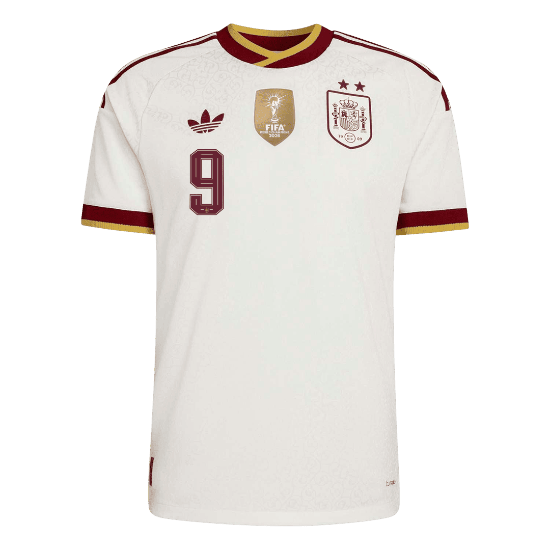 GAVI #9 Spanje Spelersversie Uitshirt WK Voetbal 2026 - slim fit【Kampioenseditie】