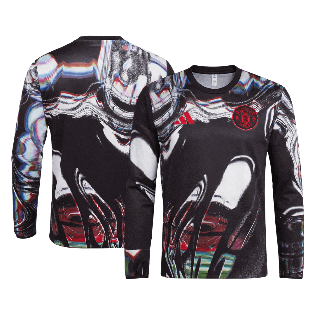 Maillot de football à manches longues d'avant-match de Manchester United pour hommes, saison 2025/26