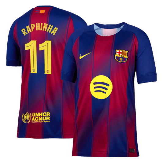 RAPHINHA #11 Heren Barcelona Thuis Voetbalshirt 2025/26 - UCL [PREMIUM]