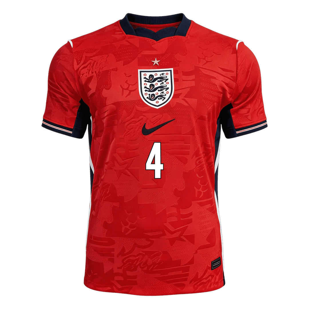 RICE #4 England Uit Spelersversie Voetbalshirt WK Voetbal 2026 - Slim Fit - extra