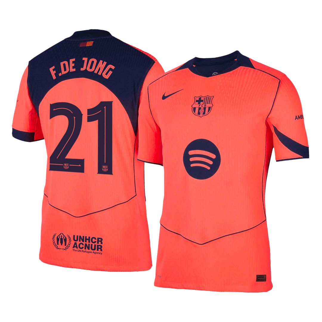 F.DE JONG #21 Barcelona Derde Spelersversie Voetbalshirt 2025/26 - Slim Fit
