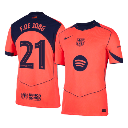 F.DE JONG #21 Barcelona Derde Spelersversie Voetbalshirt 2025/26 - Slim Fit