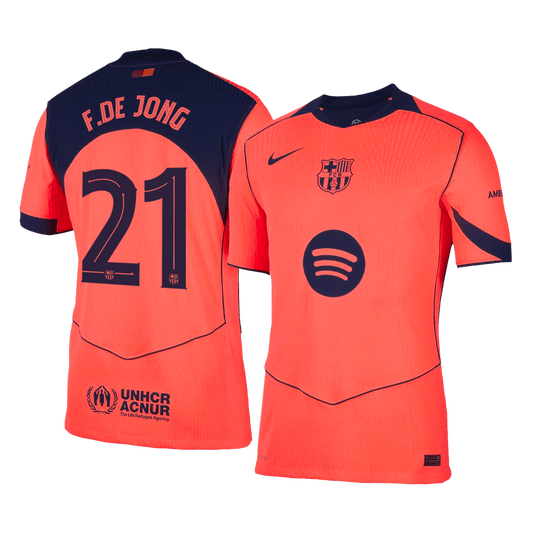 F.DE JONG #21 Barcelona Derde Spelersversie Voetbalshirt 2025/26 - Slim Fit