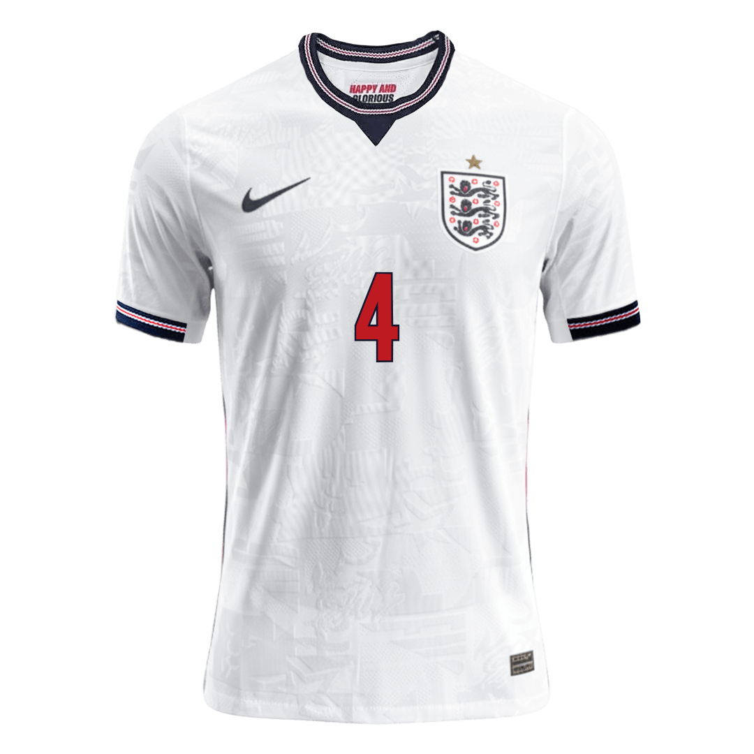 RICE #4 England Thuis Spelersversie Voetbalshirt WK Voetbal 2026 - Slim Fit - extra