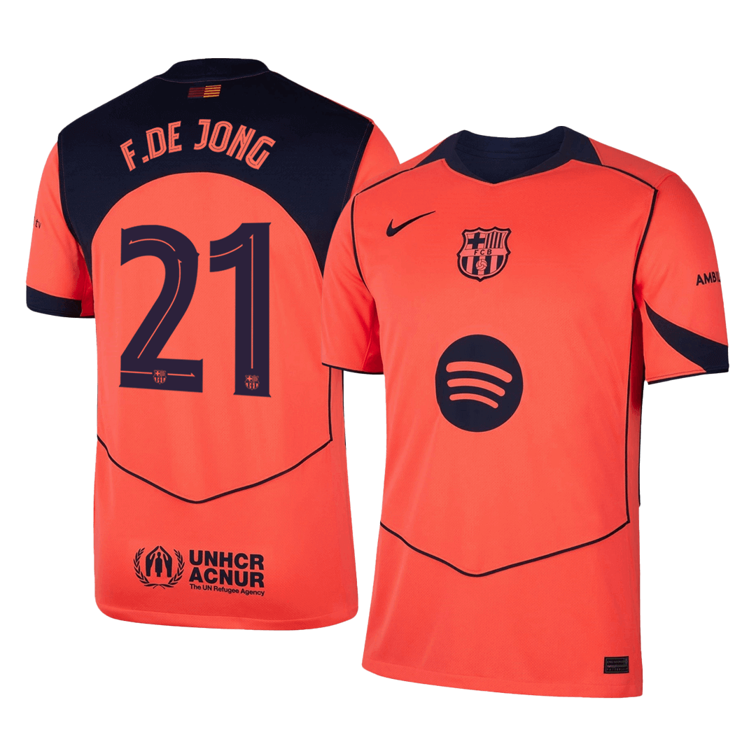 F.DE JONG #21 Heren Barcelona Derde Voetbalshirt 2025/26 - UCL