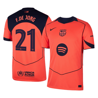 F.DE JONG #21 Heren Barcelona Derde Voetbalshirt 2025/26 - UCL