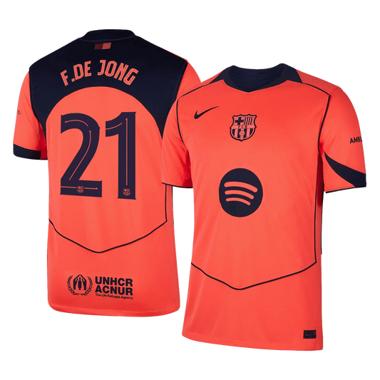 F.DE JONG #21 Heren Barcelona Derde Voetbalshirt 2025/26 - UCL