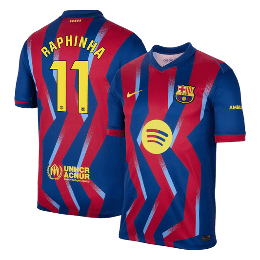 RAPHINHA #11 Heren Barcelona Vierde Uitshirt Voetbalshirt 2025/26