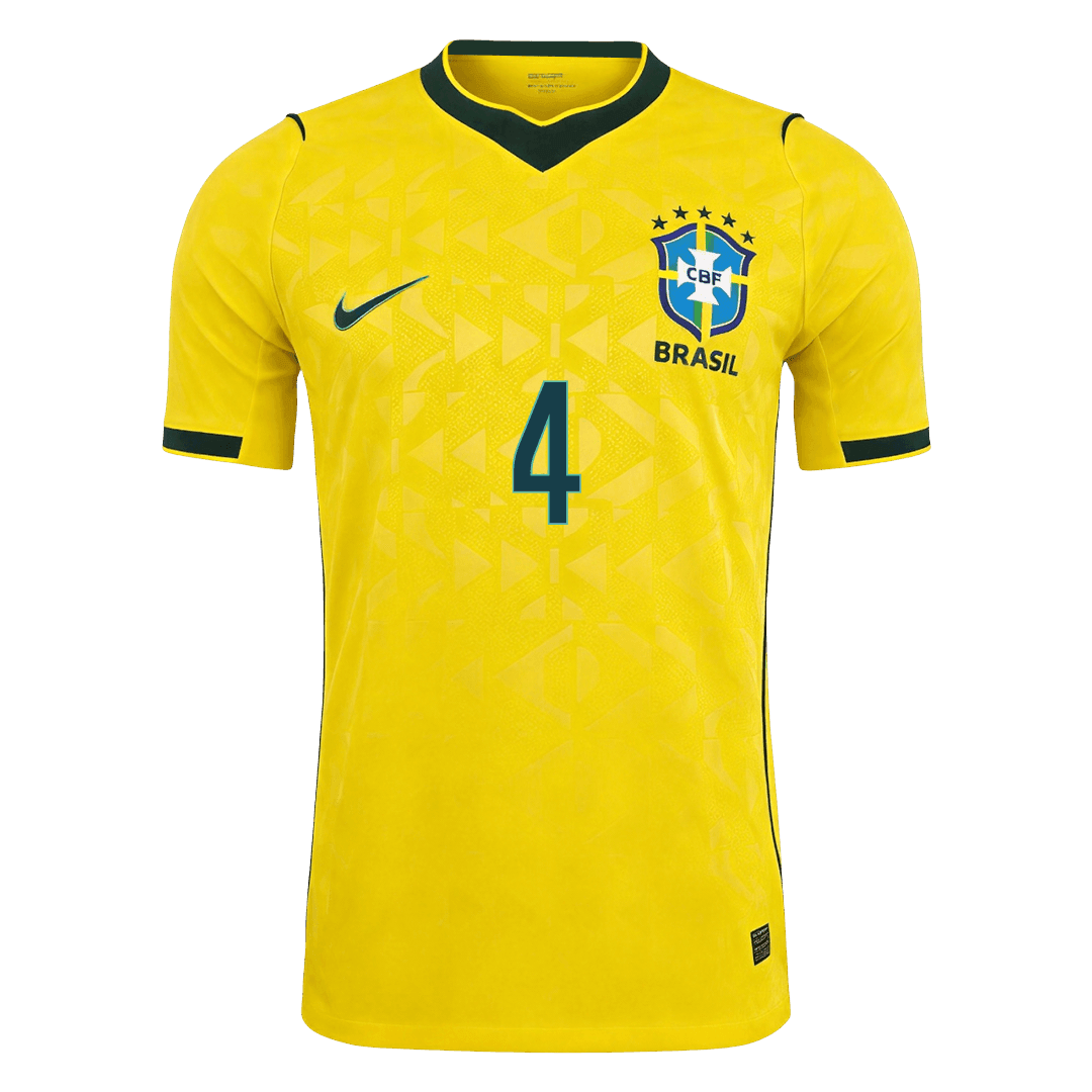 MARQUINHOS #4 Brazil Thuis Spelersversie Voetbalshirt WK Voetbal 2026 - Slim Fit