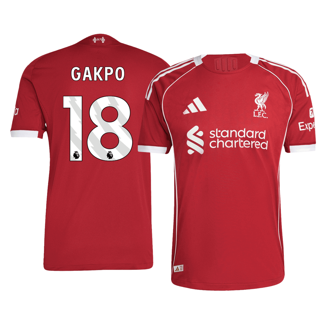 GAKPO #18 Liverpool Thuis Spelersversie Voetbalshirt 2025/26 - Slim Fit