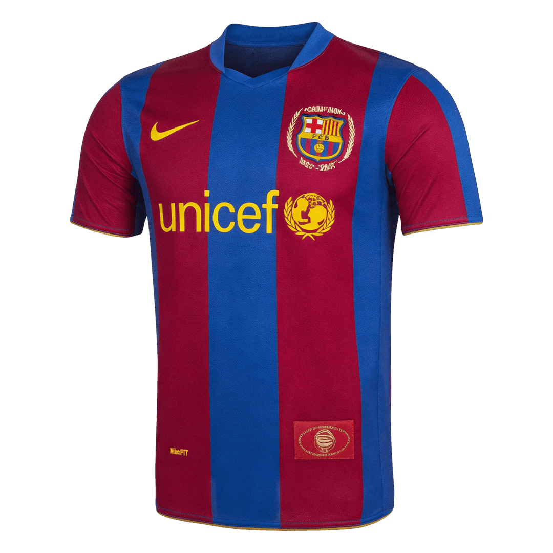 Retro Barcelona Thuis Voetbalshirt 2007/08 - voorkant