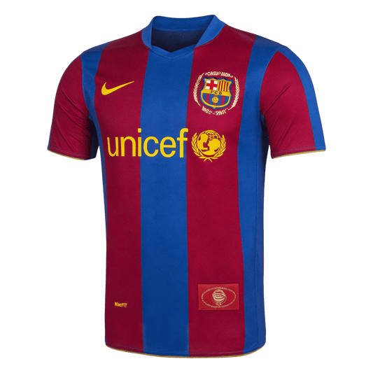 Retro Barcelona Thuis Voetbalshirt 2007/08 - voorkant