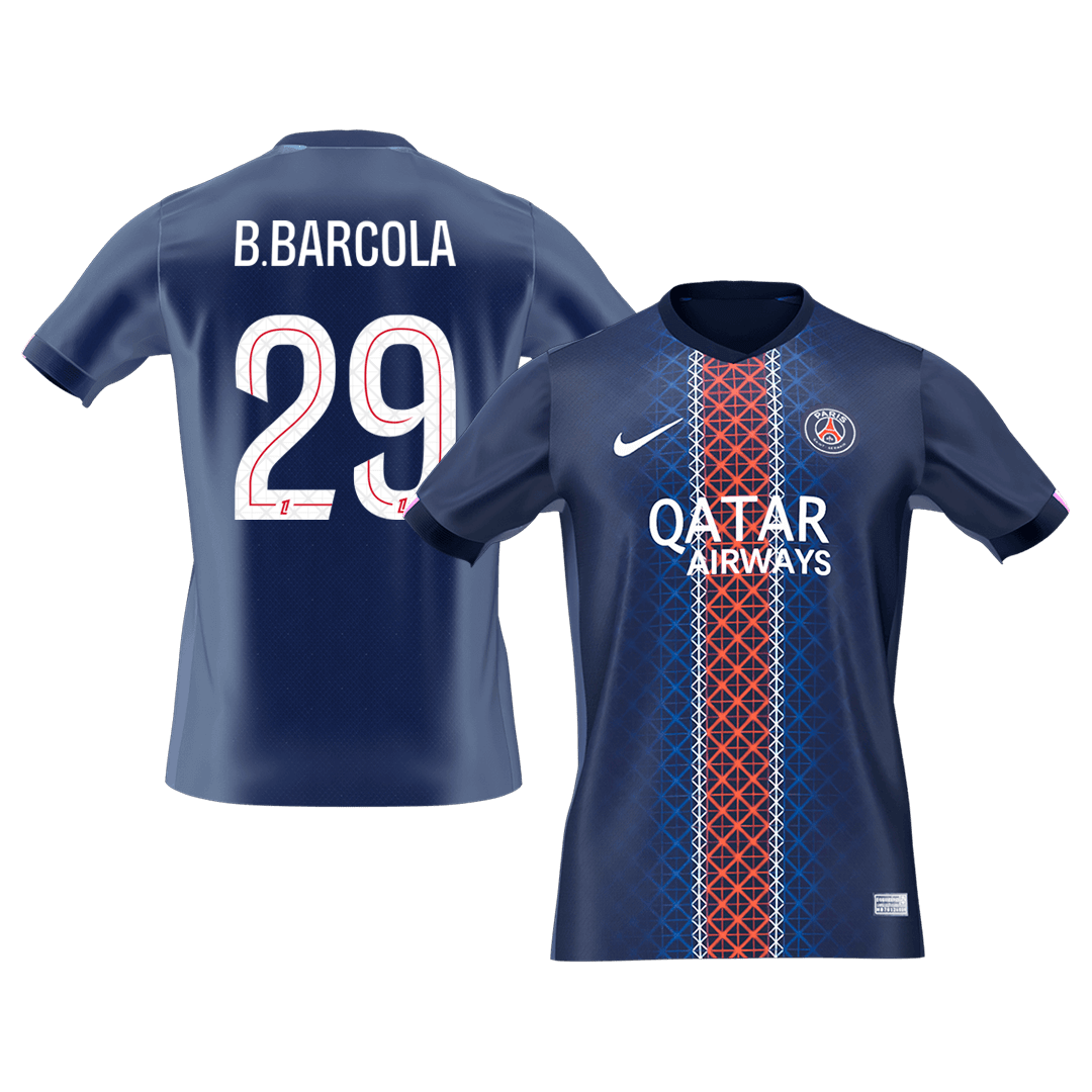 Maillot de football domicile PSG B.BARCOLA #29 pour homme 2025/26 [PREMIUM]