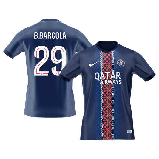 Maillot de football domicile PSG B.BARCOLA #29 pour homme 2025/26 [PREMIUM]
