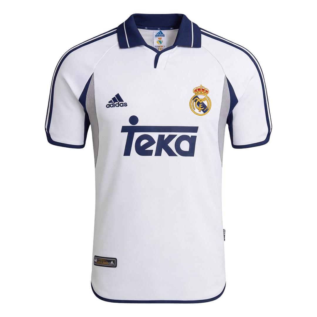 Retro Real Madrid Thuis Voetbalshirt 2000/01 - voorkant