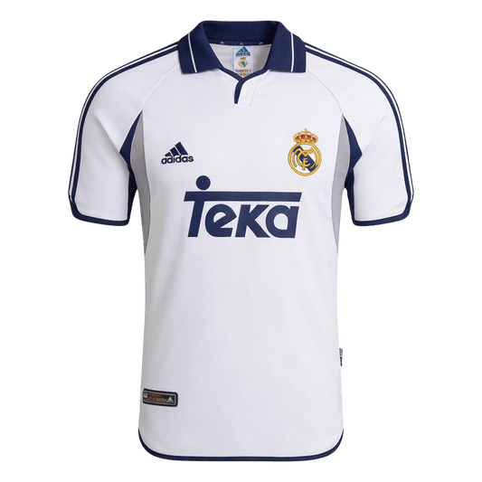 Retro Real Madrid Thuis Voetbalshirt 2000/01 - voorkant
