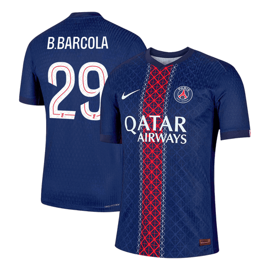 Maillot de football B.BARCOLA #29 PSG Domicile Version Joueur 2025/26 - Coupe Slim