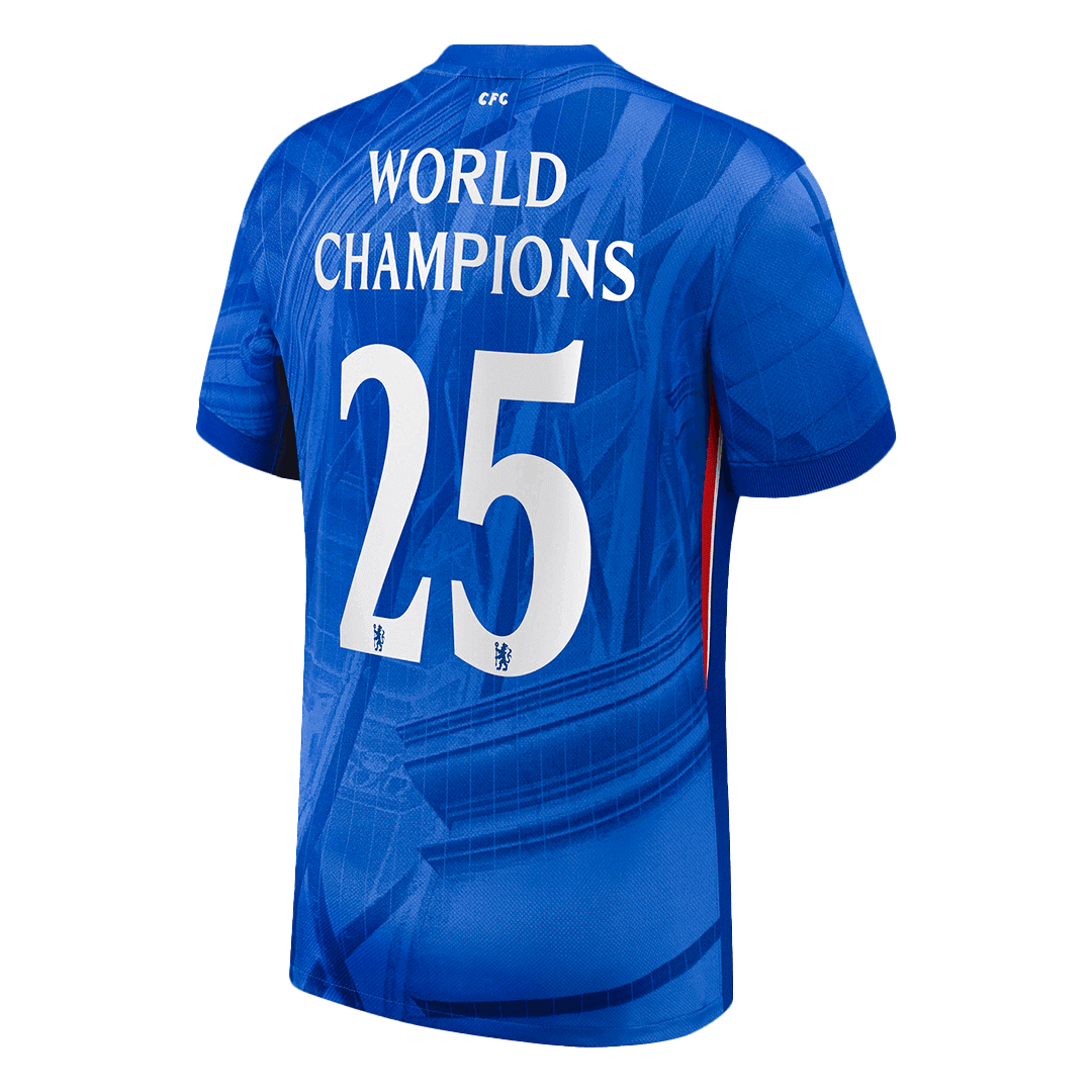 Maillot de football domicile Chelsea pour homme, CHAMPIONS DU MONDE #25 2025/26 [PREMIUM]