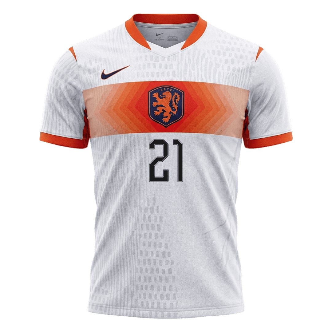 F.DE JONG #21 Netherlands Uit Spelersversie Voetbalshirt WK Voetbal 2026 - Slim Fit