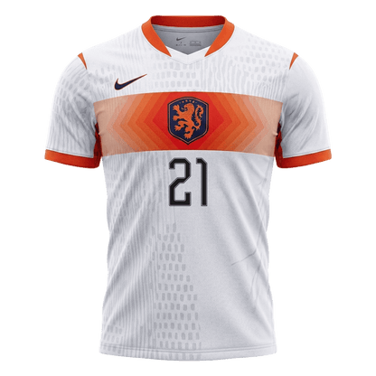 F.DE JONG #21 Netherlands Uit Spelersversie Voetbalshirt WK Voetbal 2026 - Slim Fit