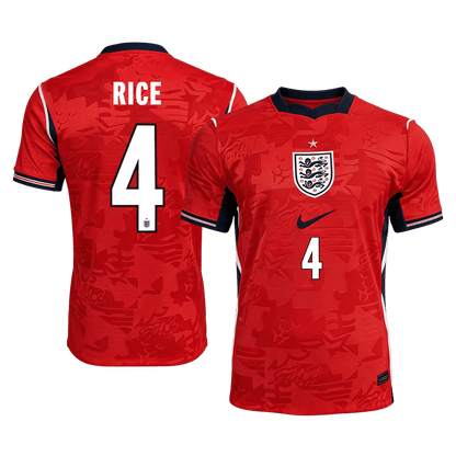 RICE #4 England Uit Spelersversie Voetbalshirt WK Voetbal 2026 - Slim Fit - voorkant