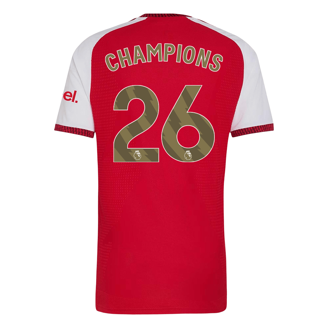 CHAMPIONS #26 Arsenal Thuis Spelersversie Voetbalshirt 2026/27 - Slim Fit - detail
