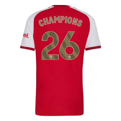 CHAMPIONS #26 Arsenal Thuis Spelersversie Voetbalshirt 2026/27 - Slim Fit - detail