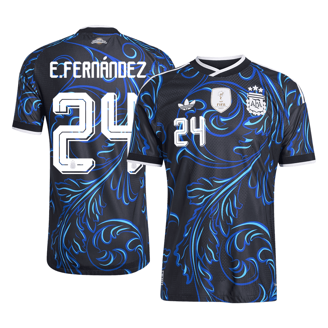 E. FERNÁNDEZ #24 Argentina Uit Spelersversie Voetbalshirt WK Voetbal 2026 - Slim Fit