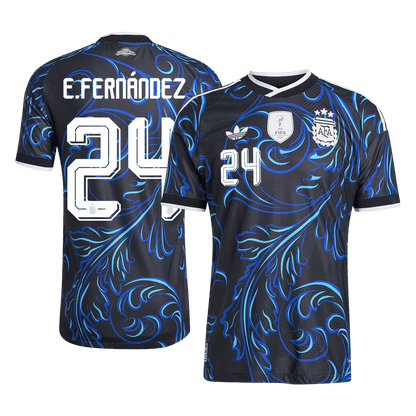 E. FERNÁNDEZ #24 Argentina Uit Spelersversie Voetbalshirt WK Voetbal 2026 - Slim Fit