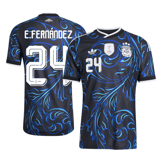 E. FERNÁNDEZ #24 Argentina Uit Spelersversie Voetbalshirt WK Voetbal 2026 - Slim Fit