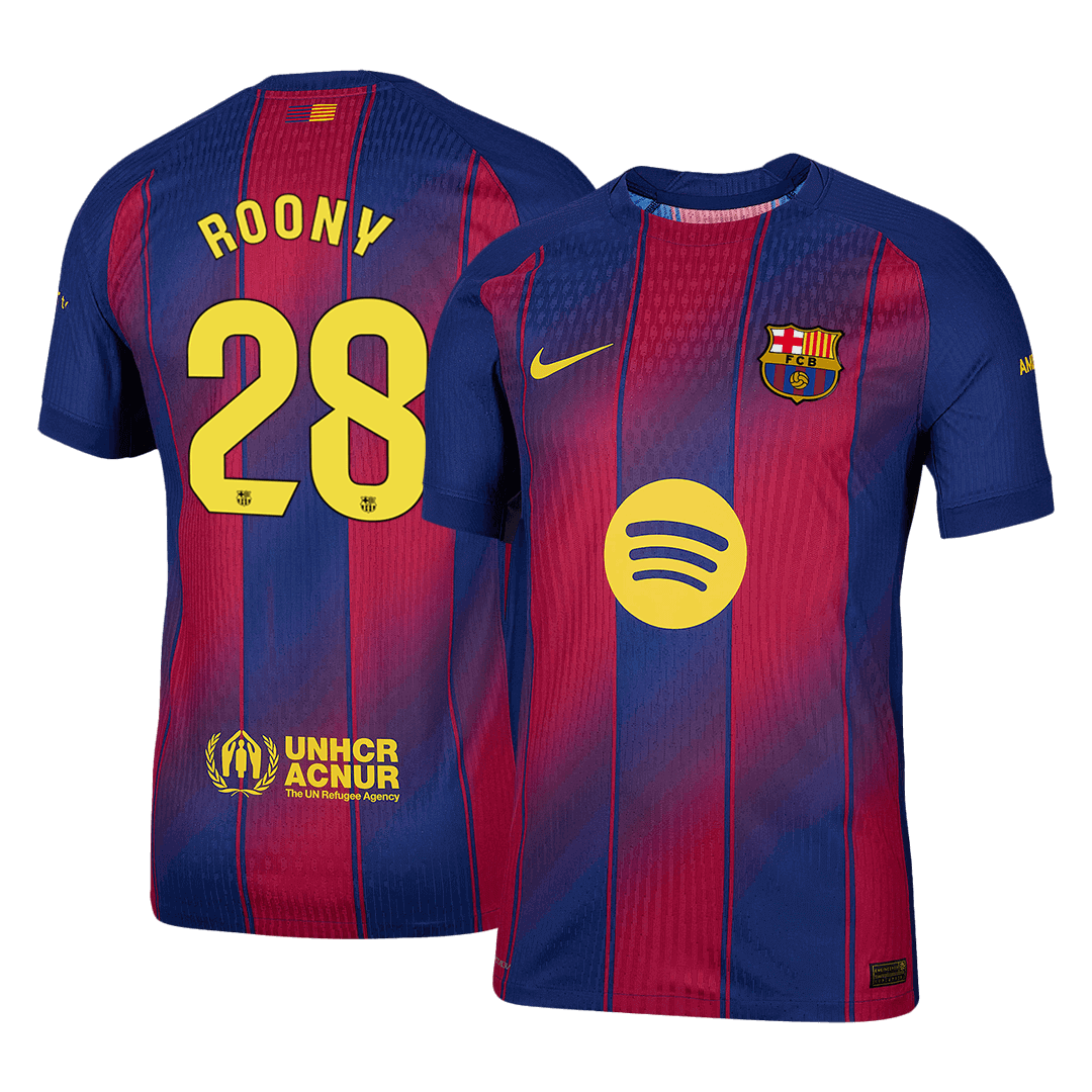 ROONY #28 Barcelona Thuis Spelersversie Voetbalshirt 2025/26 - Slim Fit