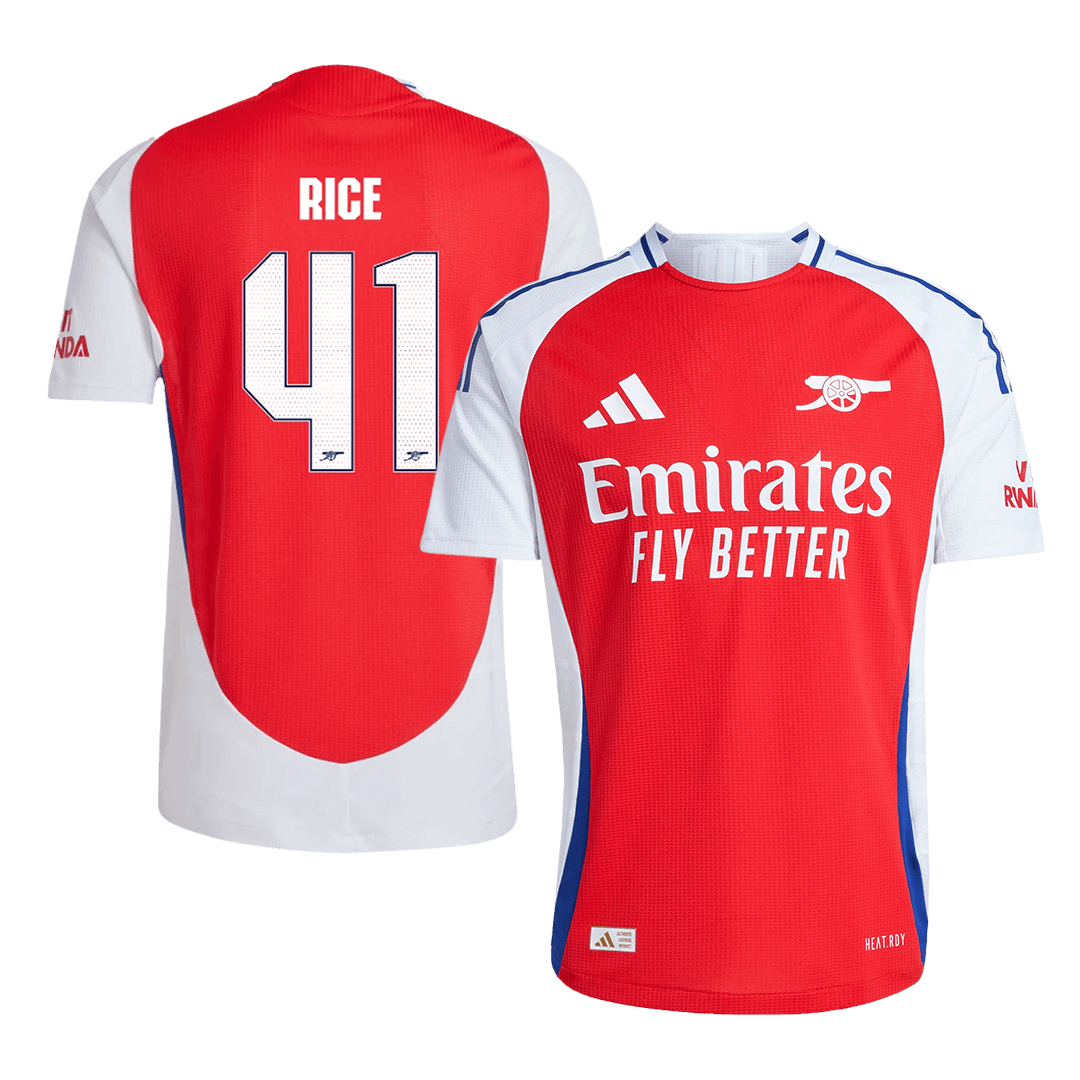 RICE #41 Arsenal Thuis Spelersversie Voetbalshirt 2024/25 - UCL - Slim Fit - voorkant