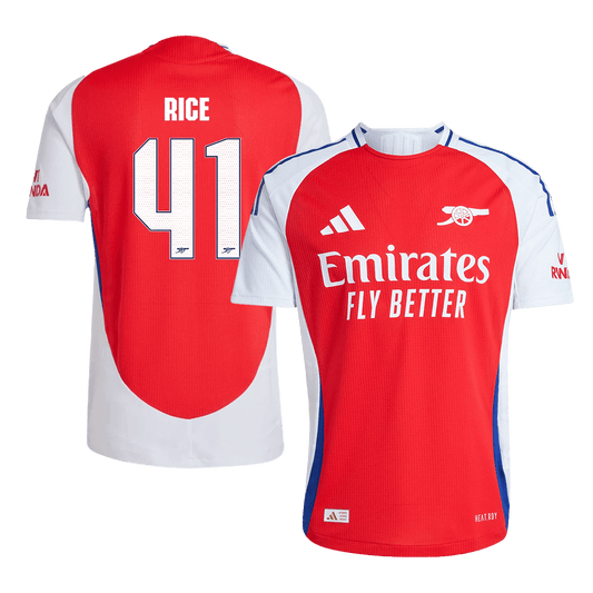 RICE #41 Arsenal Thuis Spelersversie Voetbalshirt 2024/25 - UCL - Slim Fit - voorkant