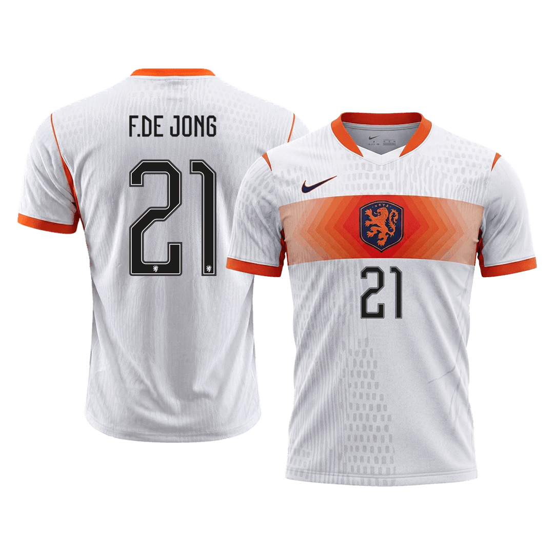 F.DE JONG #21 Netherlands Uit Spelersversie Voetbalshirt WK Voetbal 2026 - Slim Fit