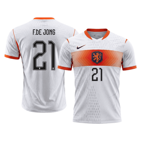 F.DE JONG #21 Netherlands Uit Spelersversie Voetbalshirt WK Voetbal 2026 - Slim Fit