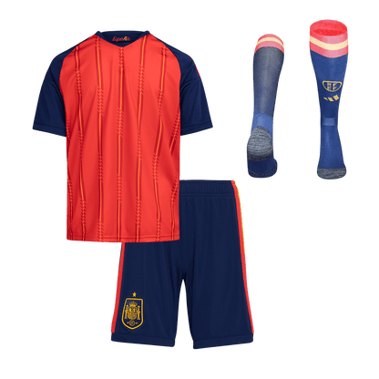 Kinder Spanje thuistenue WK Voetbal 2026【Kampioenseditie】