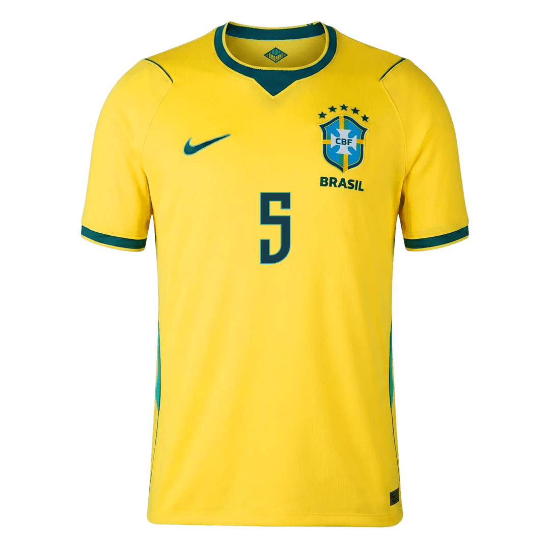 CASEMIRO #5 Heren Brazil Thuis Voetbalshirt WK Voetbal 2026