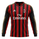 Retro AC Milan Thuis Lange Mouwen Voetbalshirt 2013/14
